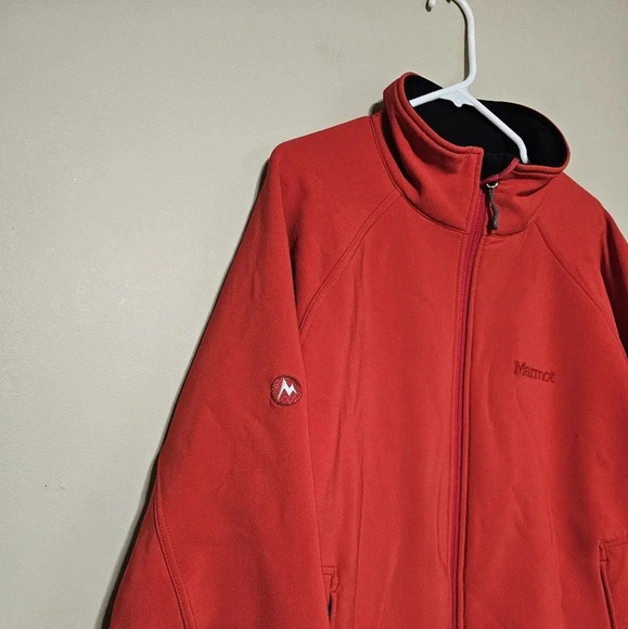 Marmot Gravity Mens XL Softshell Jacket Fleece Lined Full Zip Outdoors Red - Picture 2 of 10